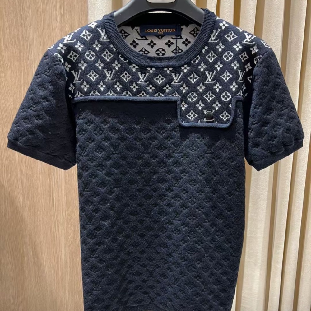 New Louis Vuitton 2025 Monogram Logo Jacquard Knit Top